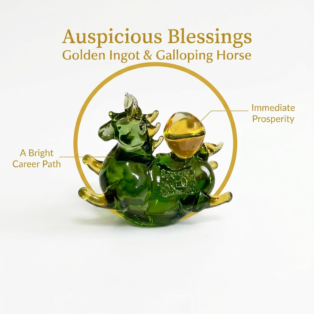 LuminaGlaze Hand-Blown Glass Horse art glass Decoration, Symbol of Success & Prosperity for Home, Office – product image 5