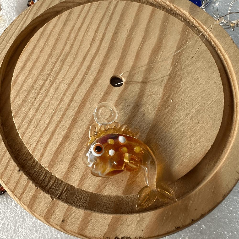 LuminaGlaze Handmade Fish-shaped Crystal Glass Pendant, Multi-purpose Handicraft for DIY Jewelry, Car & Window Decor (Cord Not – product image 1
