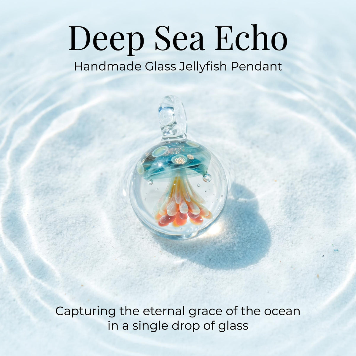 LuminaGlaze Jellyfish Pendant Necklace – Crystal Glass, Calm Anxiety & Bring Good Vibes, Spiritual Gift for Her(without chain) – product image 3