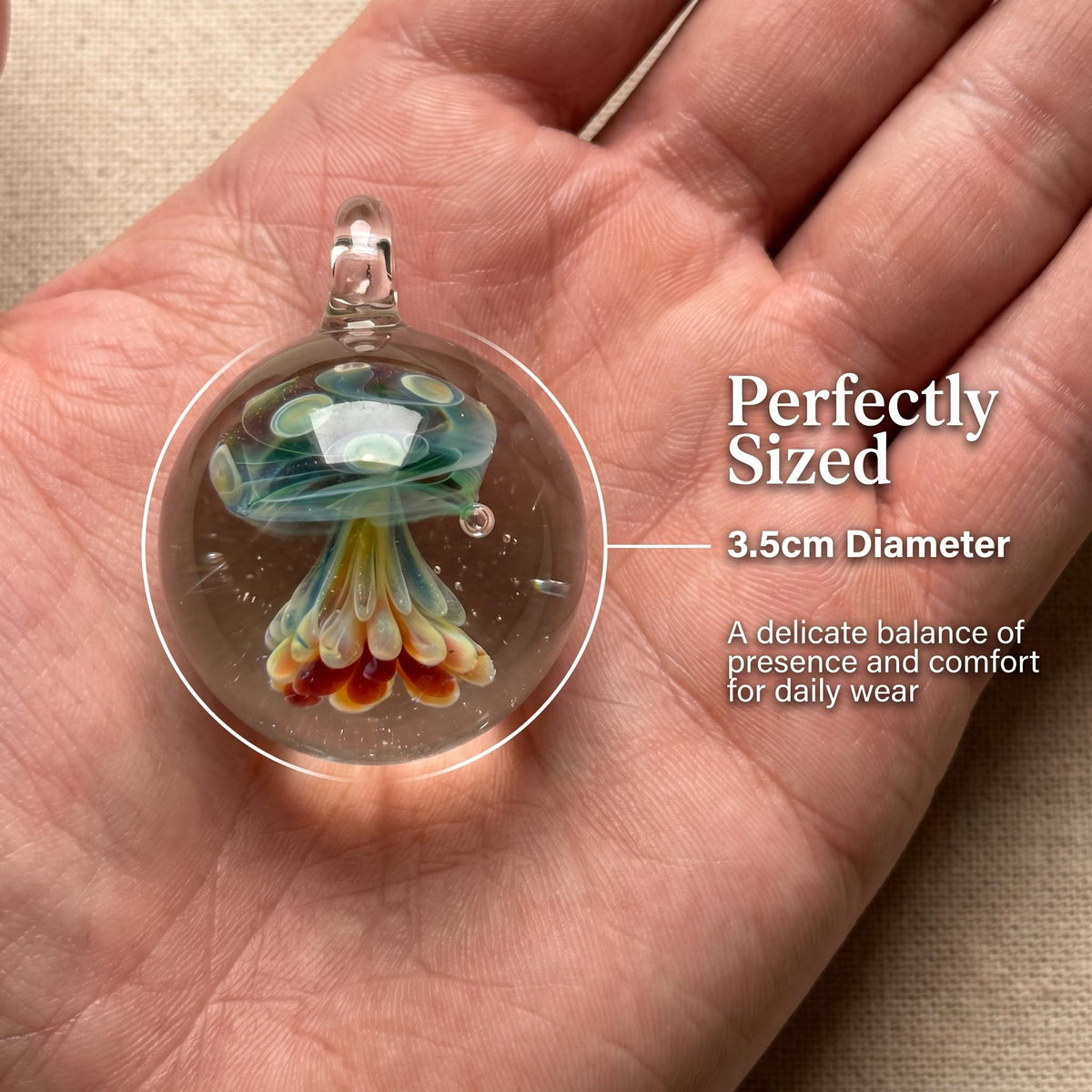 LuminaGlaze Jellyfish Pendant Necklace – Crystal Glass, Calm Anxiety & Bring Good Vibes, Spiritual Gift for Her(without chain) – product image 4