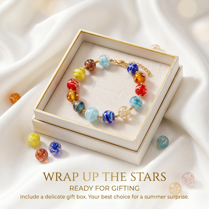 LuminaGlaze Handmade art glass Glass Bead Bracelet - Transparent Stylish Bangle, Daily Wear & Gifting Accessory – product image 1