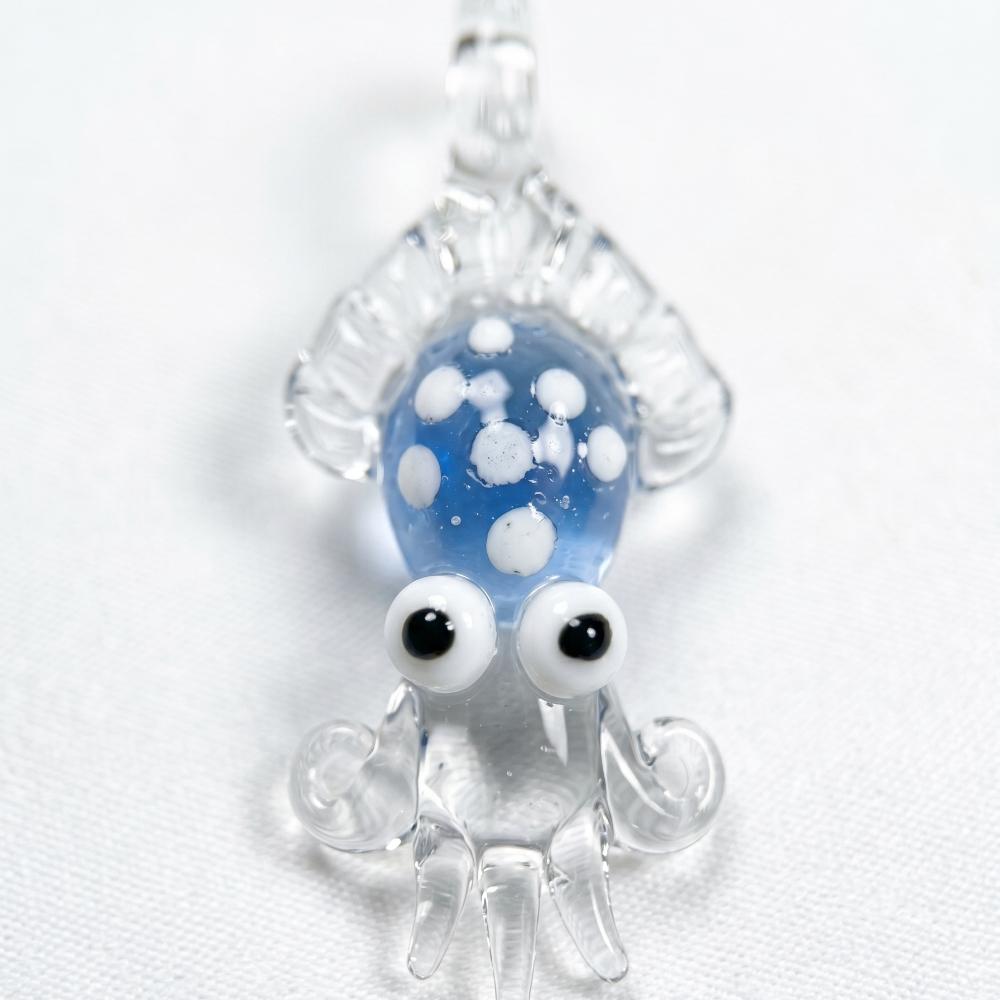LuminaGlaze Handmade 3D Cuttlefish Glass Pendant, Premium Crystal Craft, Elegant Ornament for DIY Jewelry, Car & Home Decor (Cord – product image 1