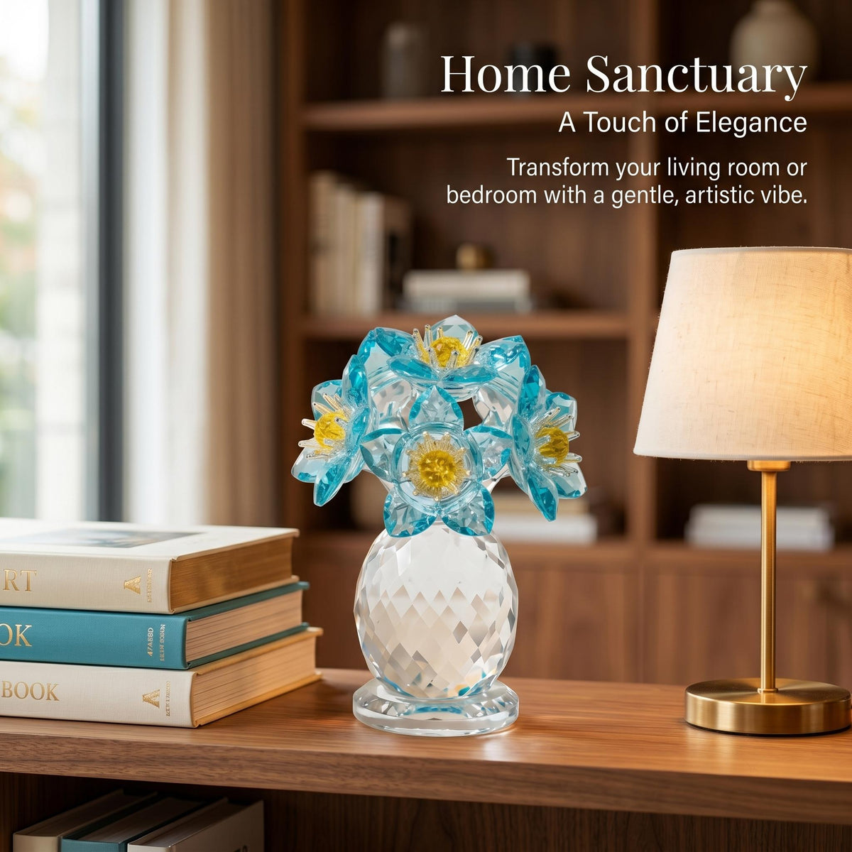 LuminaGlaze Hand-Blown Glass Vase, Elegant Art Decor for Home, Office (art glass Derivative Accent Piece) – product image 3