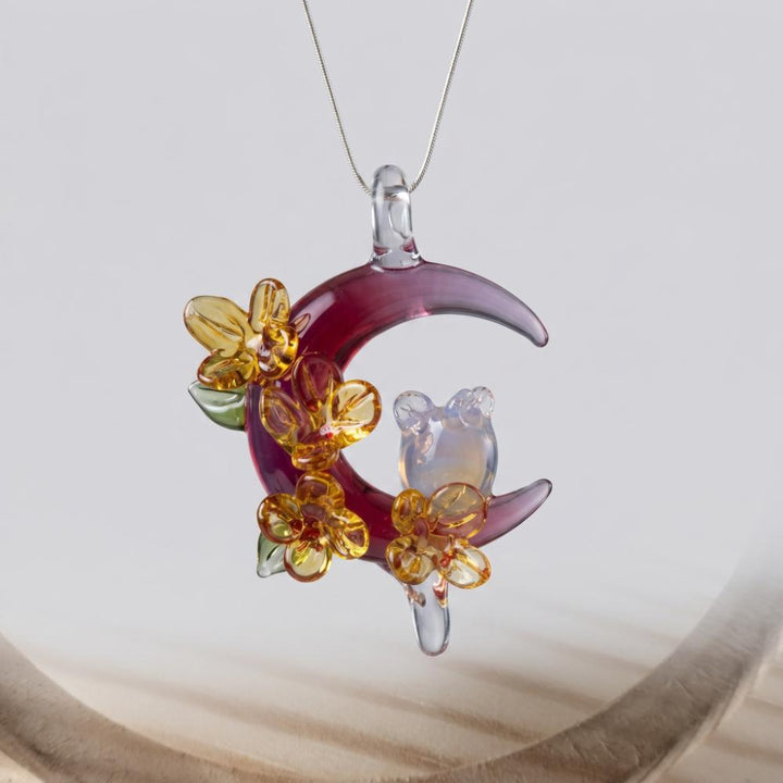 LuminaGlaze Exquisite Handmade Colorful Glass Flower Pendant, Art Crystal DIY Charm for Necklaces & Bracelets, Unique Elegant – product image 1