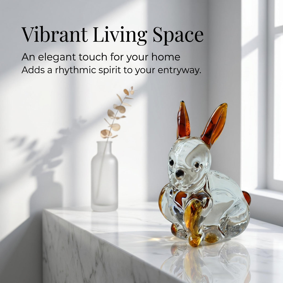 LuminaGlaze art glass Glass Rabbit Pendant, Handmade Art Decor Jewelry Accessory – product image 1
