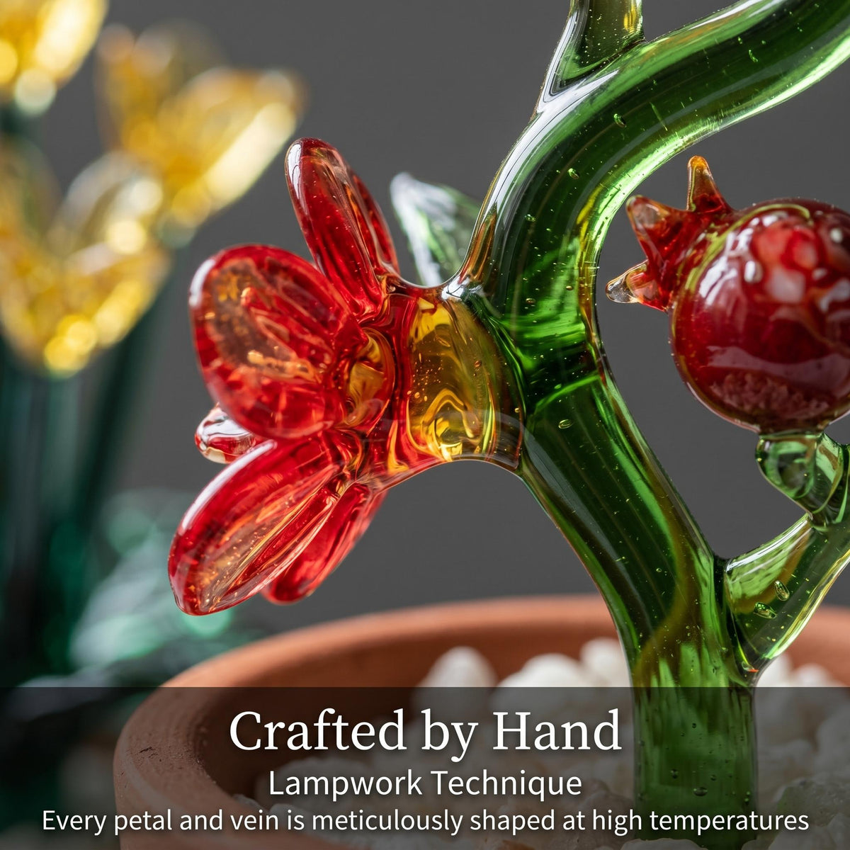 LuminaGlaze Handmade Glass Art art glass Pendant, Hand-Blown Glass Plant Desk Decor, TikTok Viral Jewelry Accessory – product image 6