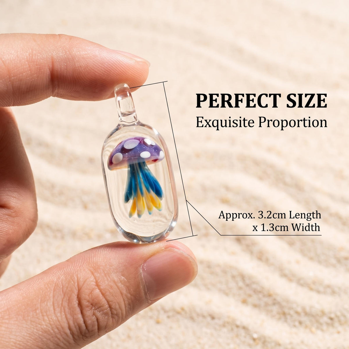 LuminaGlaze Handmade Ocean-Style Dreamy Capsule Glass Jellyfish Pendant - DIY Jewelry Charm Accessory, Handmade Jewelry Charms – product image 2