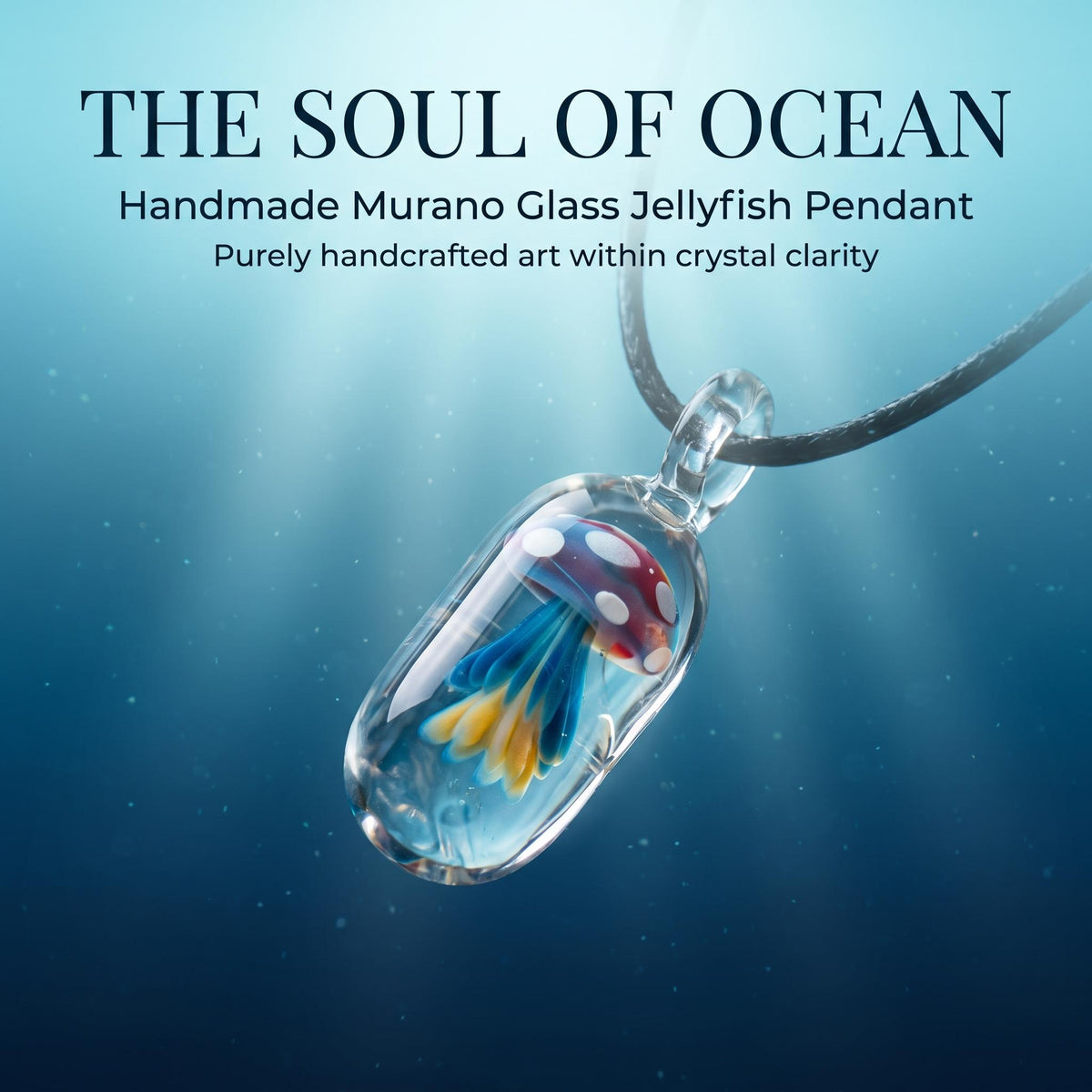 LuminaGlaze Handmade Ocean-Style Dreamy Capsule Glass Jellyfish Pendant - DIY Jewelry Charm Accessory, Handmade Jewelry Charms – product image 5