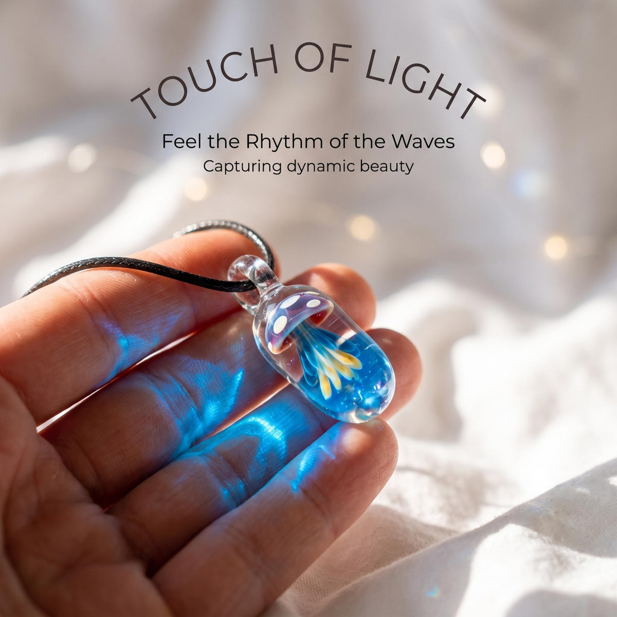LuminaGlaze Handmade Ocean-Style Dreamy Capsule Glass Jellyfish Pendant - DIY Jewelry Charm Accessory, Handmade Jewelry Charms – product image 7