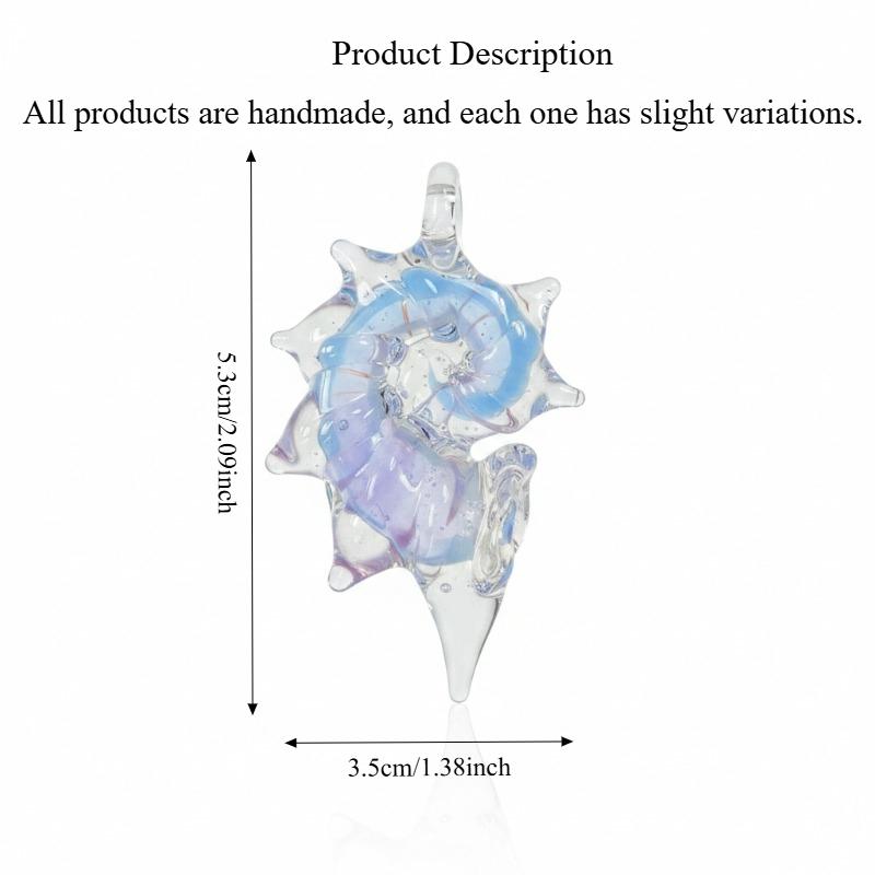LuminaGlaze Handmade Conch Glass Pendant (Cord Not Included). Exquisite craft for car hanging ornaments, DIY necklaces and – product image 2