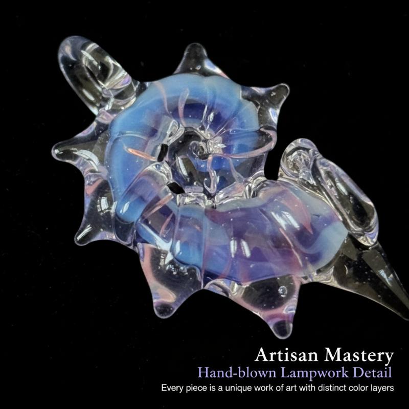 LuminaGlaze Handmade Conch Glass Pendant (Cord Not Included). Exquisite craft for car hanging ornaments, DIY necklaces and – product image 5