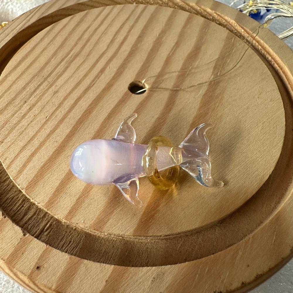 LuminaGlaze Handmade Gradient White Goldfish Glass Pendant, Crystal DIY Charm for Jewelry Making, Elegant Ocean-Style Handicraft, – product image 7