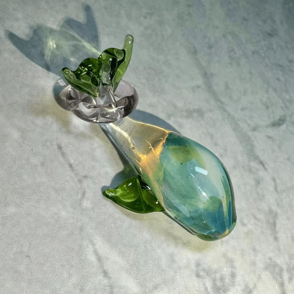 LuminaGlaze Blue-green Glass Whale Ornament, suitable for DIY pendants, bracelets, car and window decorations, elegant jewelry & – product image 2
