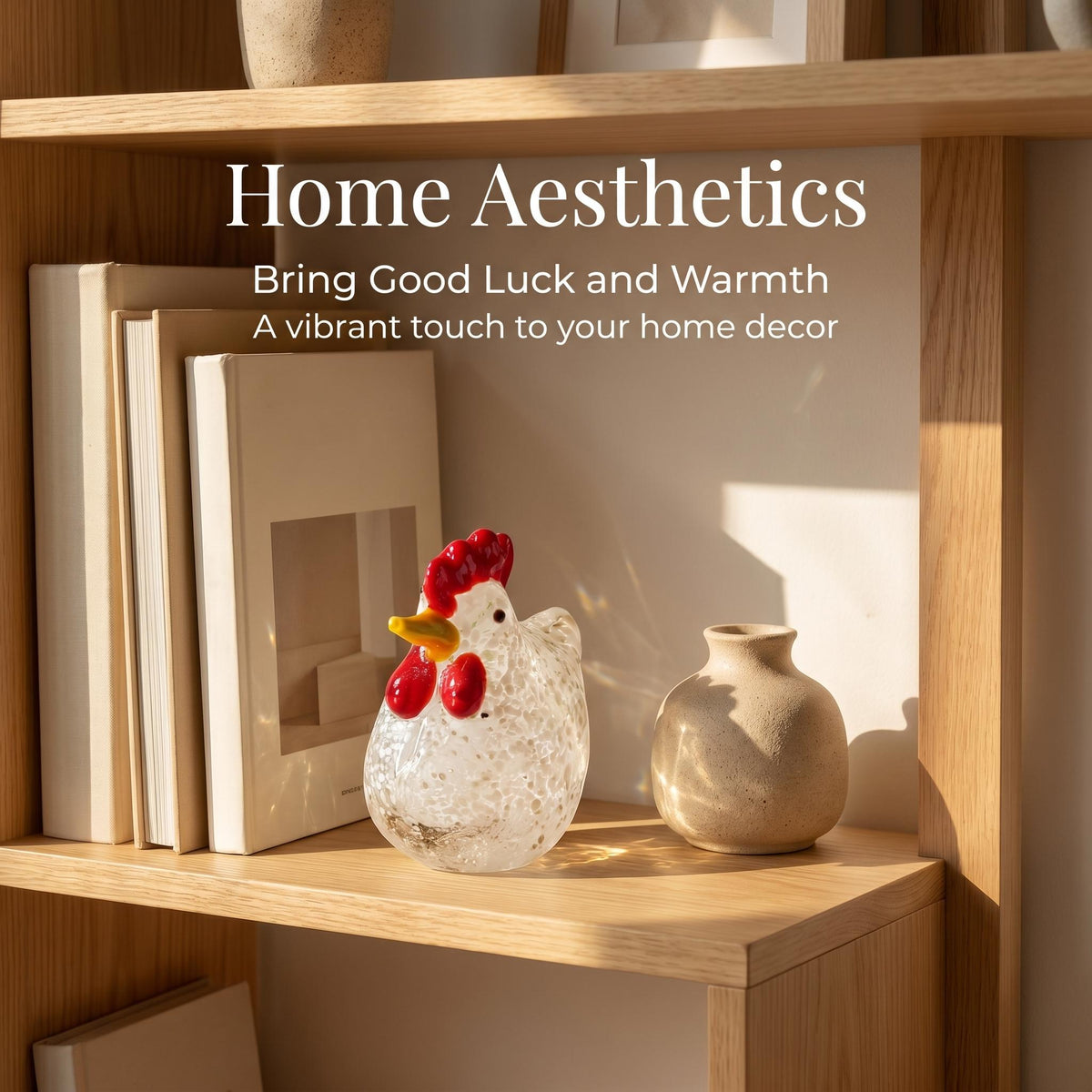 LuminaGlaze Handmade Glass Chicken Figurine Artisan-crafted desk decor for home, office & gifts – product image 3