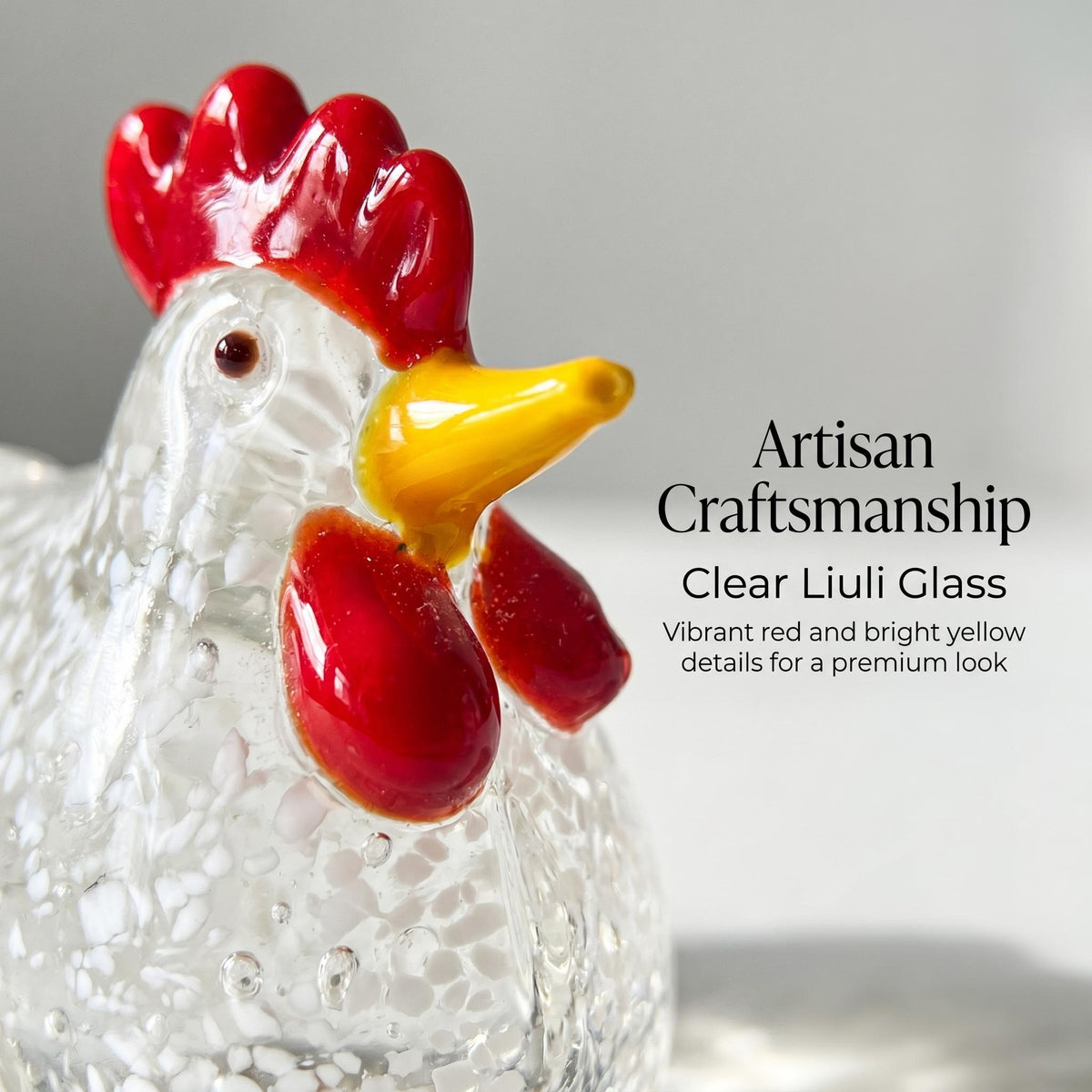 LuminaGlaze Handmade Glass Chicken Figurine Artisan-crafted desk decor for home, office & gifts – product image 6