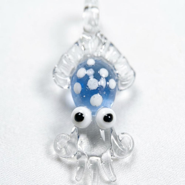 LuminaGlaze Handmade Pale Blue Ocean Monster Glass Pendant, DIY Charm for Necklace & Bracelet (Cord Not Included) – product image 1