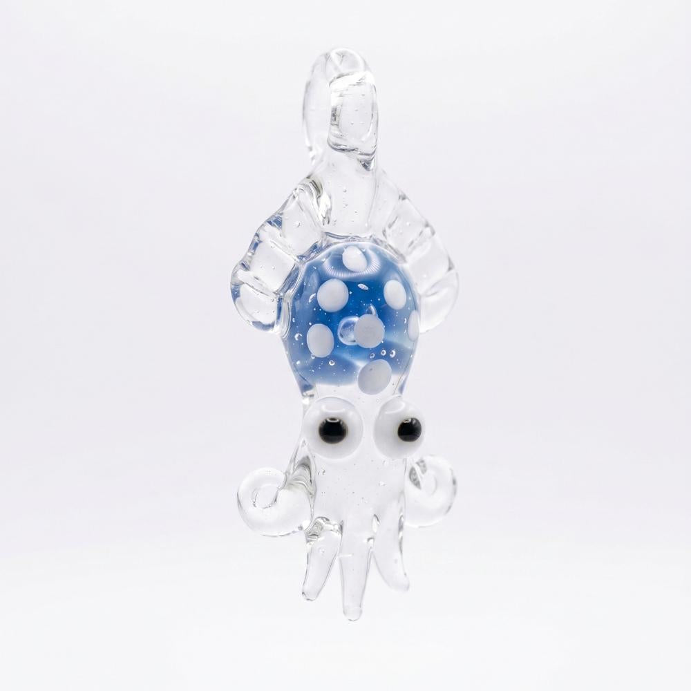 LuminaGlaze Handmade Pale Blue Ocean Monster Glass Pendant, DIY Charm for Necklace & Bracelet (Cord Not Included) – product image 2