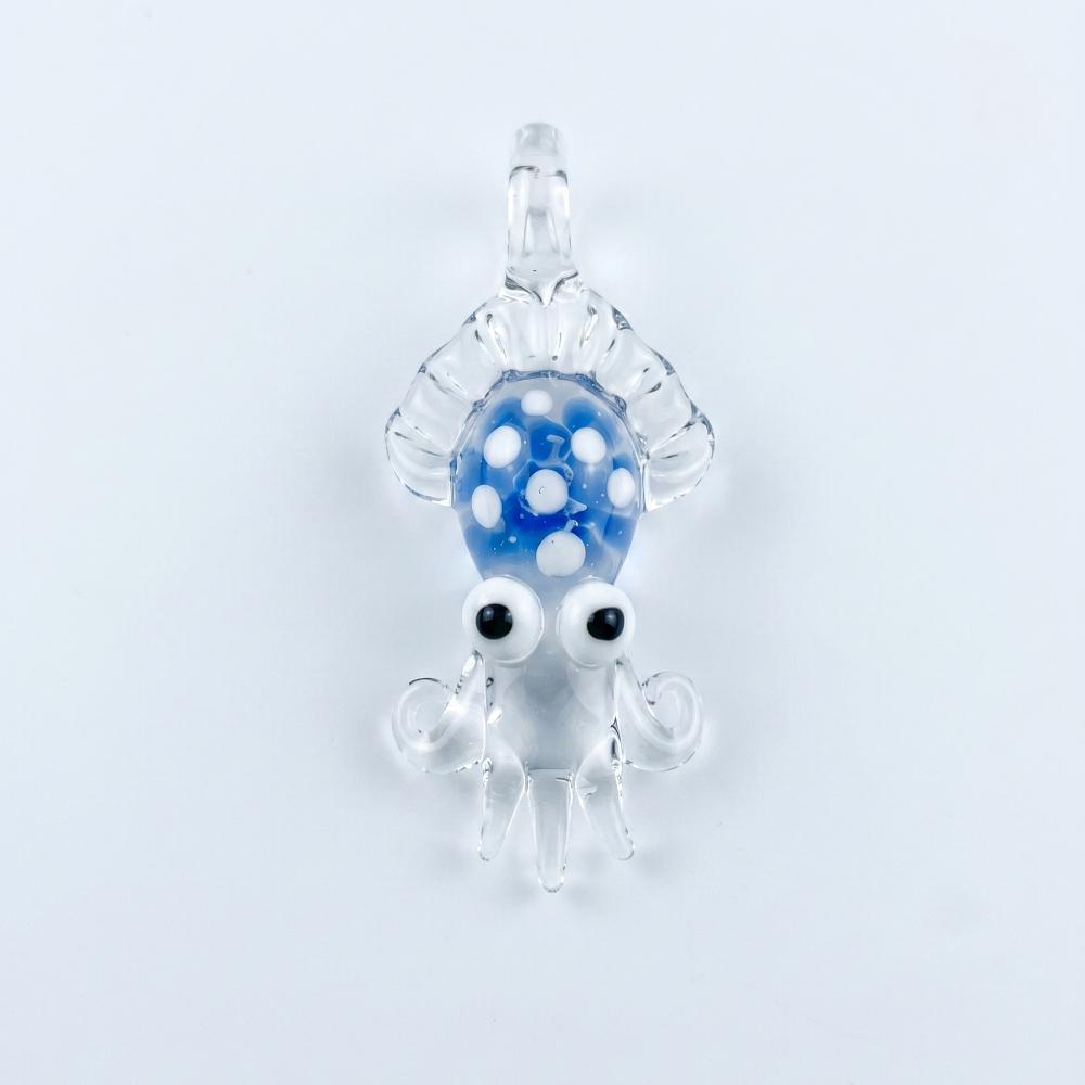 LuminaGlaze Handmade Pale Blue Ocean Monster Glass Pendant, DIY Charm for Necklace & Bracelet (Cord Not Included) – product image 4