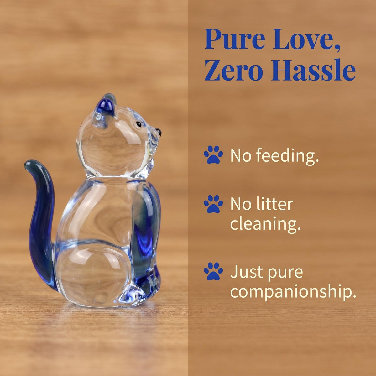 LuminaGlaze Handmade Hand-Blown Glass Cat Figurine, art glass Desk Decor Accessory, TikTok Viral Item – product image 7