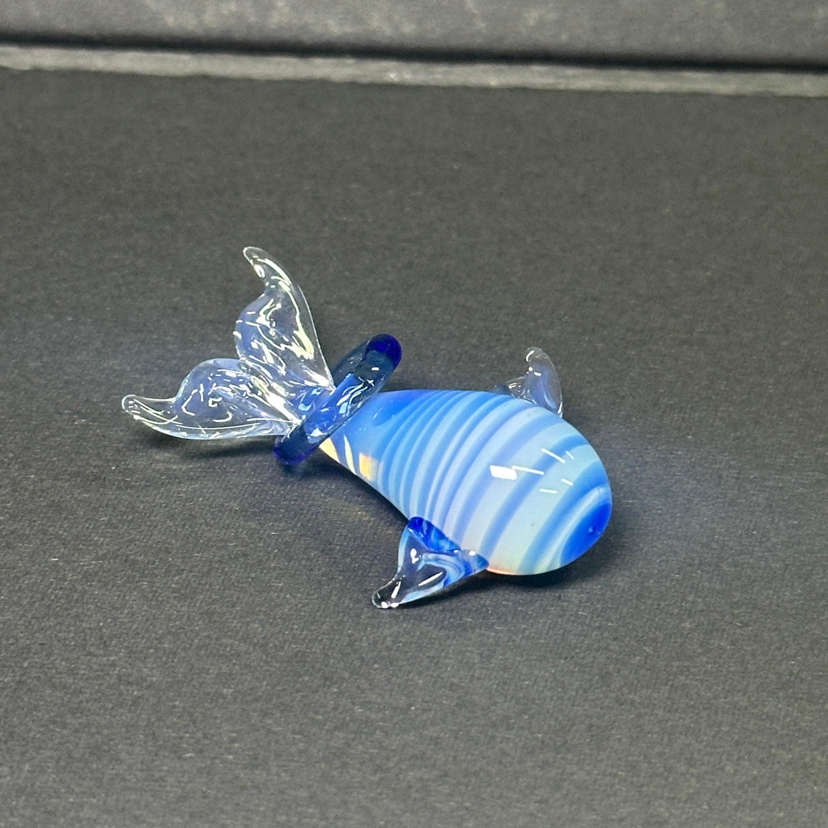 LuminaGlaze 3D Striped Glass Whale Pendant, Handmade Transparent Ocean Style DIY Charm (Chain Not Included) – product image 6