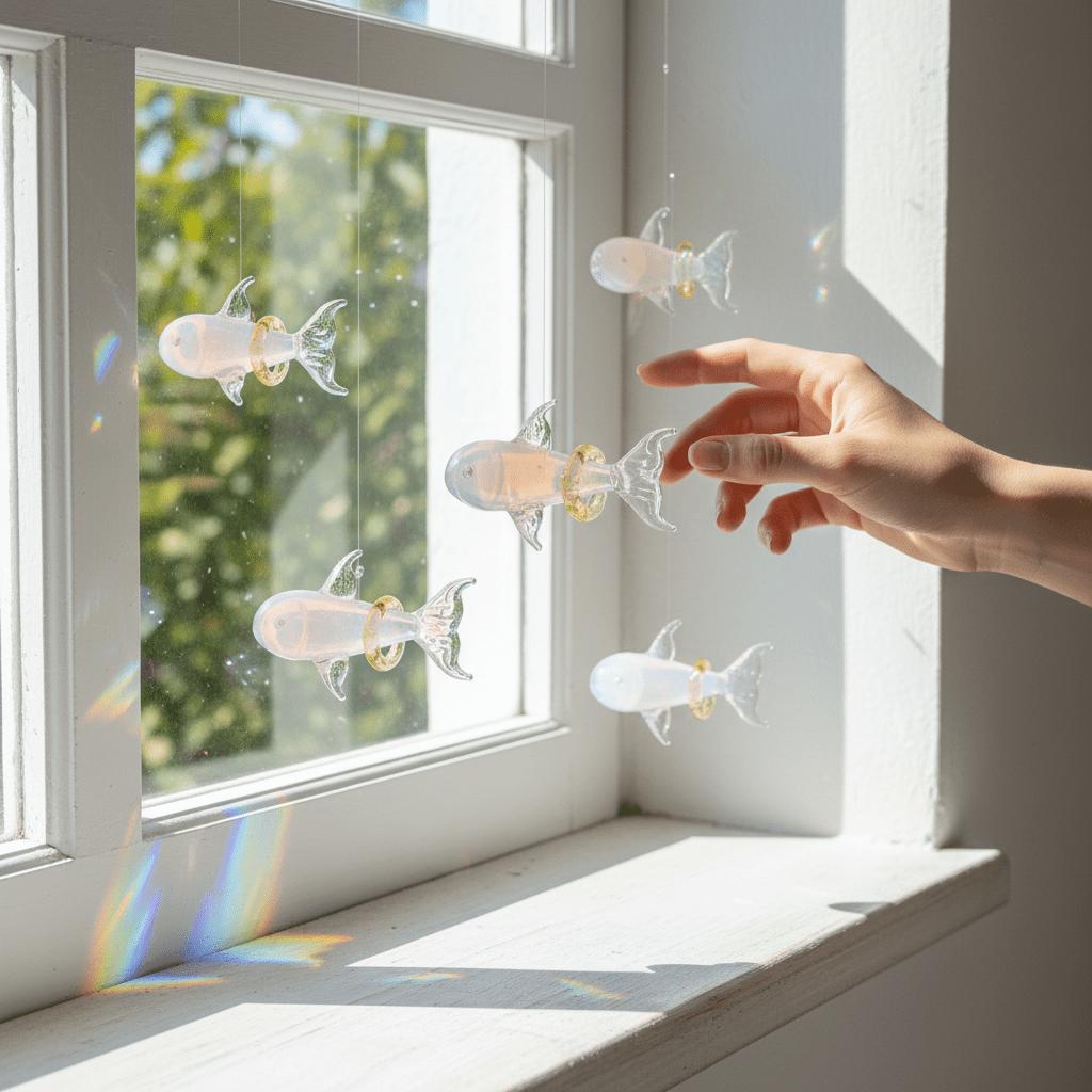 LuminaGlaze Handmade Translucent Cute Fish Glass Pendant, Crystal Craft for DIY Jewelry, Car & Window Hanging Decor (Cord Not – product image 2